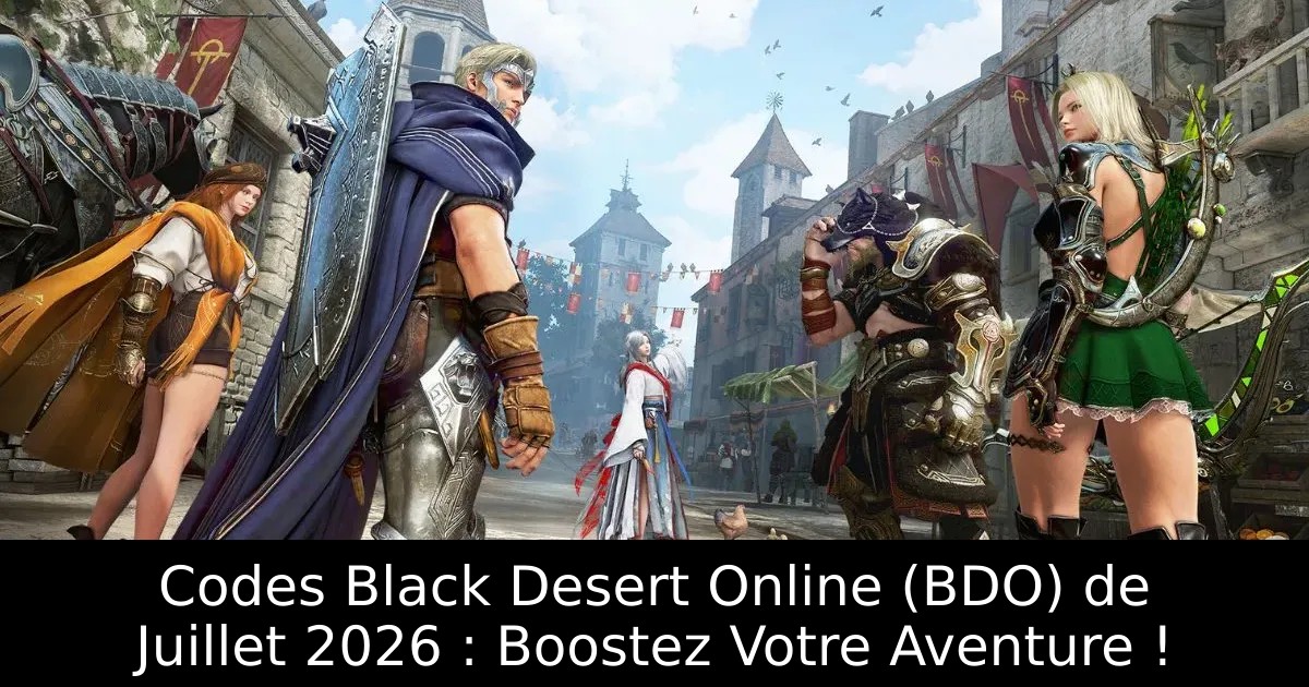 Codes Black Desert Online (BDO) de Juillet 2026 : Boostez Votre Aventure !