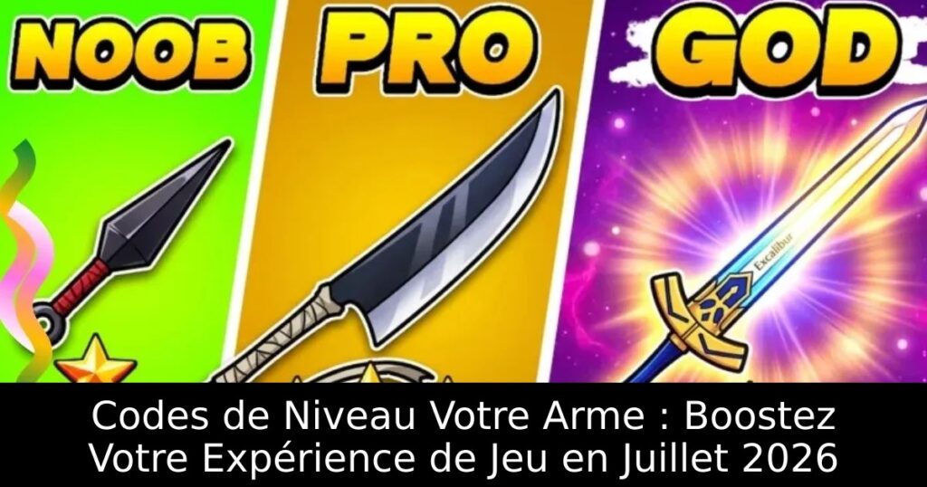 Codes de Niveau Votre Arme : Boostez Votre Expérience de Jeu en Juillet 2026