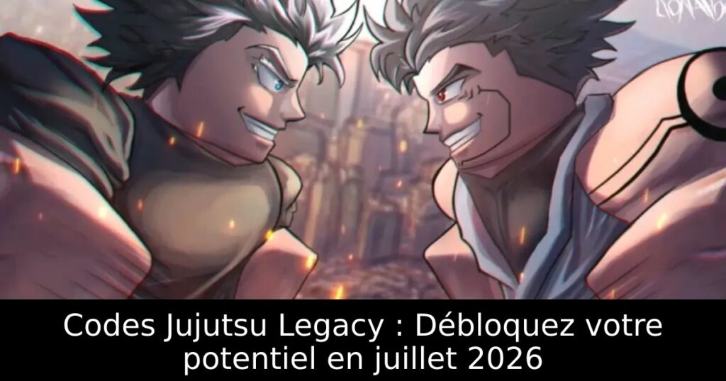 Codes Jujutsu Legacy : Débloquez votre potentiel en juillet 2026