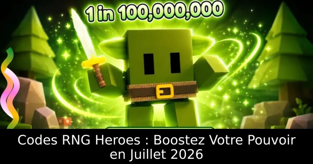 Codes RNG Heroes : Boostez Votre Pouvoir en Juillet 2026