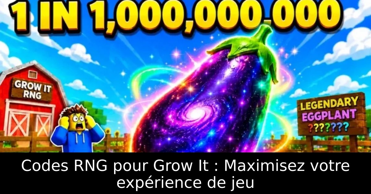 Codes RNG pour Grow It : Maximisez votre expérience de jeu