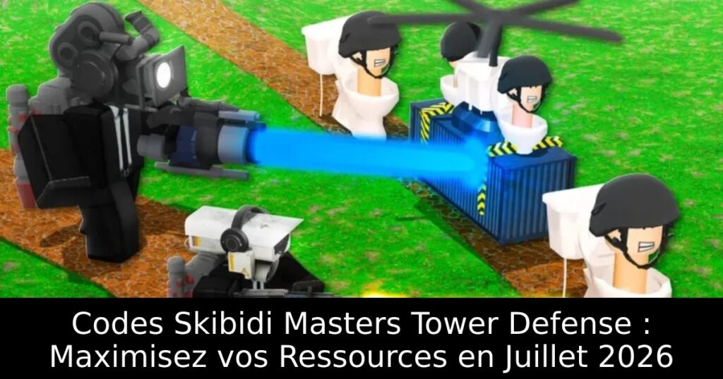 Codes Skibidi Masters Tower Defense : Maximisez vos Ressources en Juillet 2026