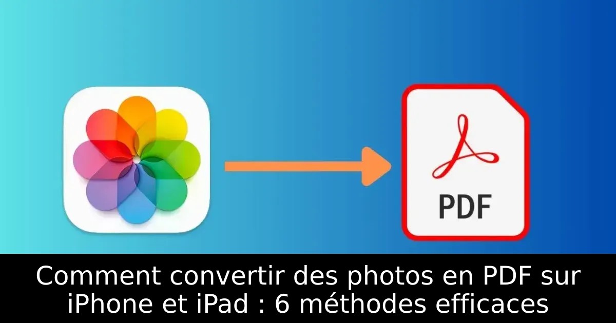 Comment convertir des photos en PDF sur iPhone et iPad : 6 méthodes efficaces