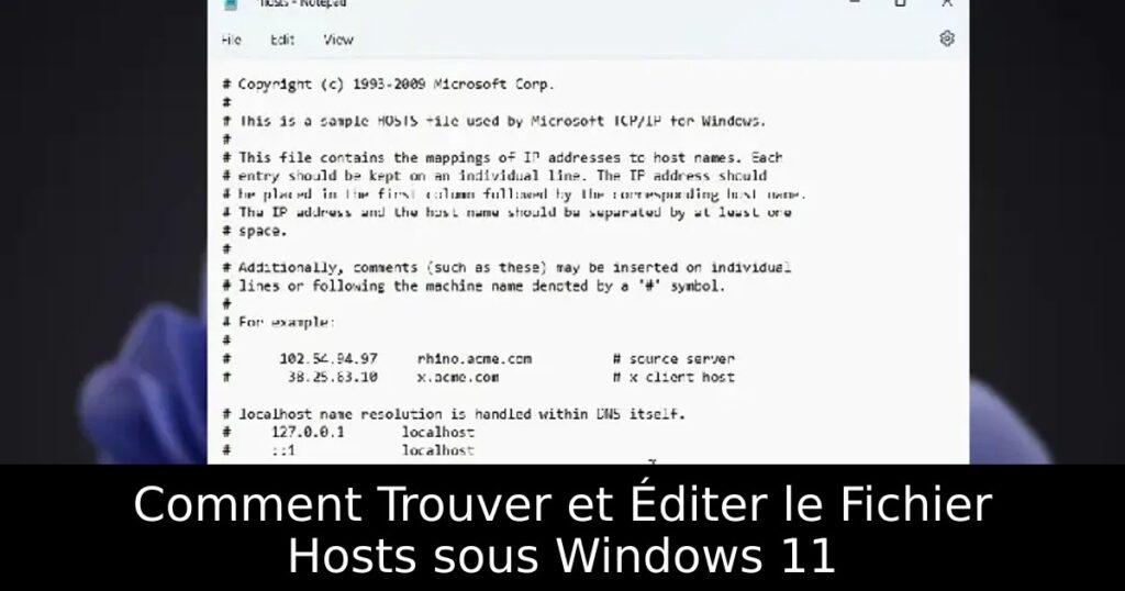 Comment Trouver et Éditer le Fichier Hosts sous Windows 11