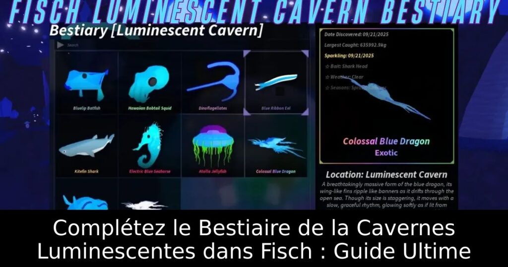 Complétez le Bestiaire de la Cavernes Luminescentes dans Fisch : Guide Ultime