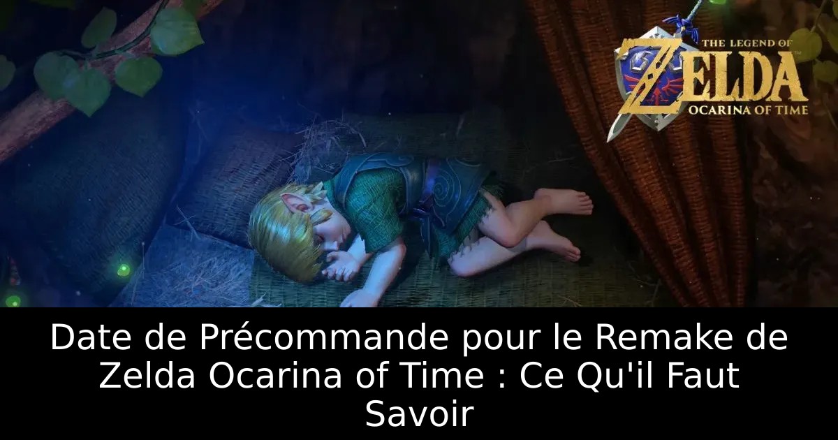 Date de Précommande pour le Remake de Zelda Ocarina of Time : Ce Qu&rsquo;il Faut Savoir