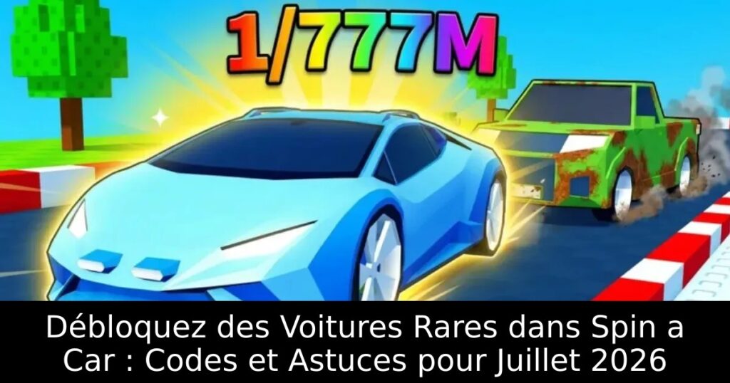 Débloquez des Voitures Rares dans Spin a Car : Codes et Astuces pour Juillet 2026