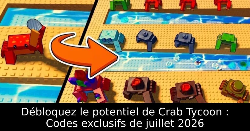 Débloquez le potentiel de Crab Tycoon : Codes exclusifs de juillet 2026