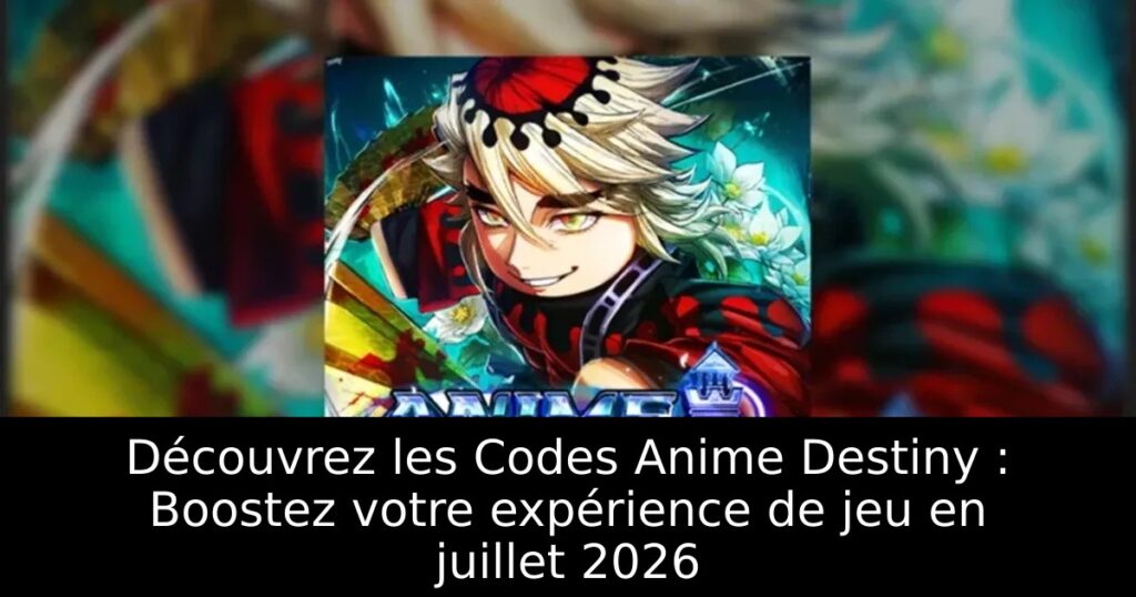 Découvrez les Codes Anime Destiny : Boostez votre expérience de jeu en juillet 2026