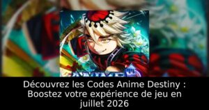 Découvrez les Codes Anime Destiny : Boostez votre expérience de jeu en juillet 2026