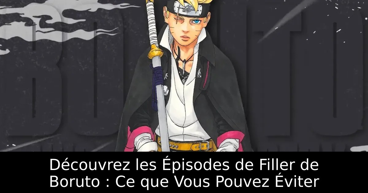 Découvrez les Épisodes de Filler de Boruto : Ce que Vous Pouvez Éviter