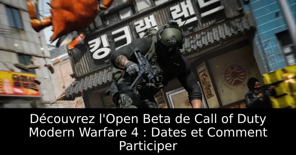 Découvrez l&rsquo;Open Beta de Call of Duty Modern Warfare 4 : Dates et Comment Participer