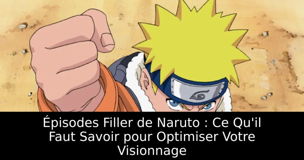 Épisodes Filler de Naruto : Ce Qu&rsquo;il Faut Savoir pour Optimiser Votre Visionnage