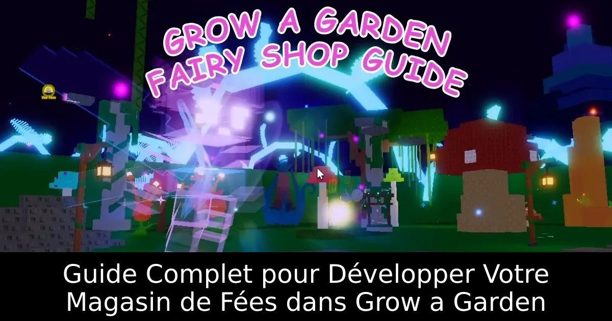 Guide Complet pour Développer Votre Magasin de Fées dans Grow a Garden