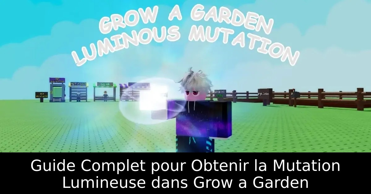 Guide Complet pour Obtenir la Mutation Lumineuse dans Grow a Garden