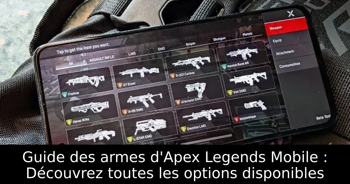 Guide des armes d&rsquo;Apex Legends Mobile : Découvrez toutes les options disponibles