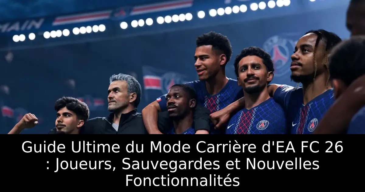 Guide Ultime du Mode Carrière d&rsquo;EA FC 26 : Joueurs, Sauvegardes et Nouvelles Fonctionnalités