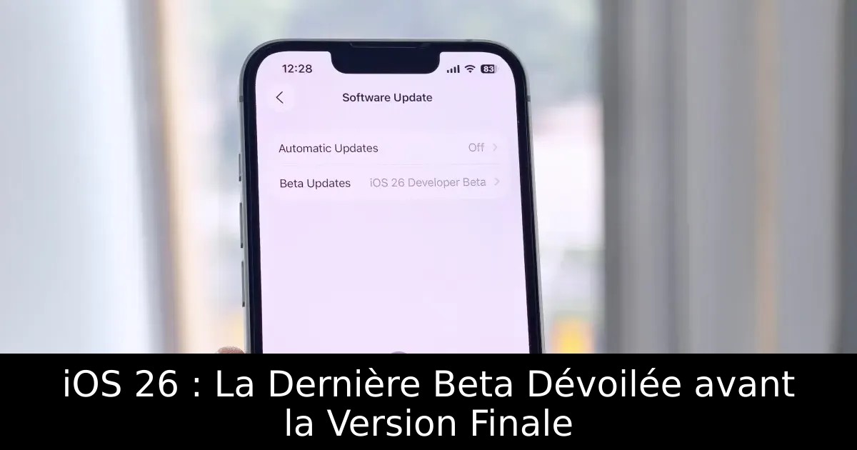iOS 26 : La Dernière Beta Dévoilée avant la Version Finale