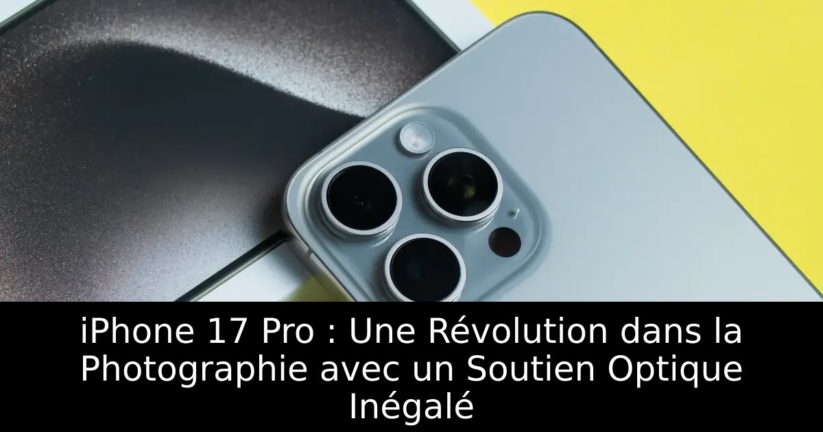 iPhone 17 Pro : Une Révolution dans la Photographie avec un Soutien Optique Inégalé
