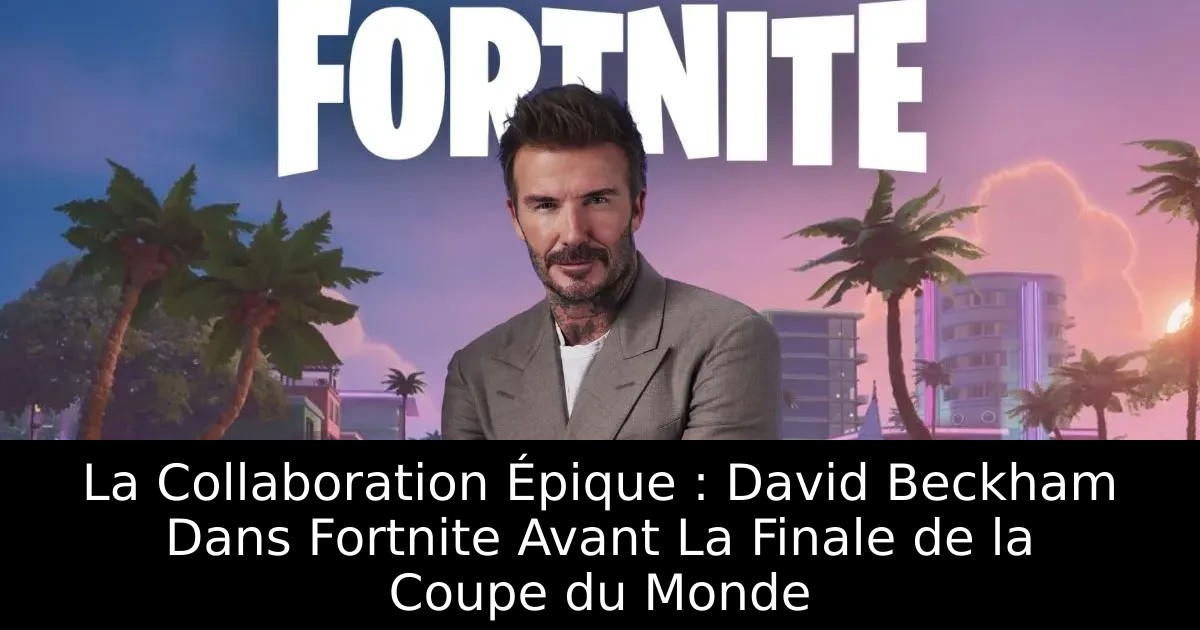 La Collaboration Épique : David Beckham Dans Fortnite Avant La Finale de la Coupe du Monde
