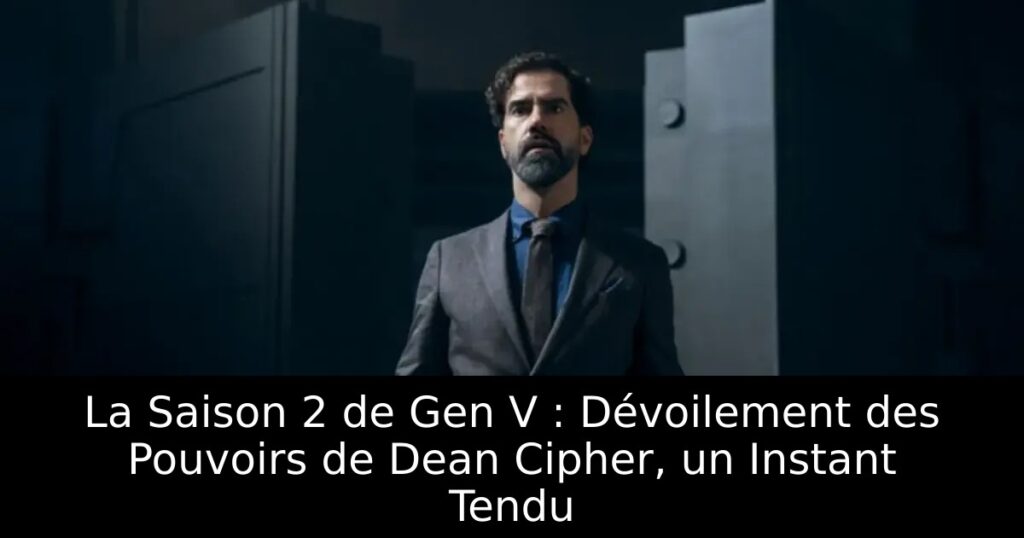 La Saison 2 de Gen V : Dévoilement des Pouvoirs de Dean Cipher, un Instant Tendu