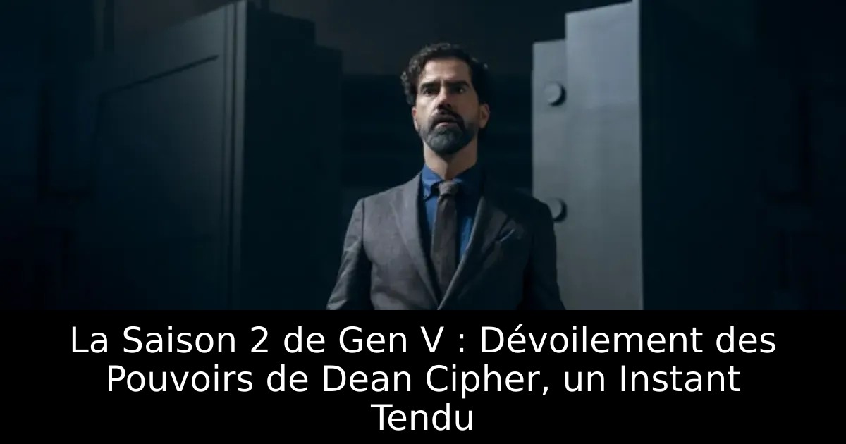 La Saison 2 de Gen V : Dévoilement des Pouvoirs de Dean Cipher, un Instant Tendu