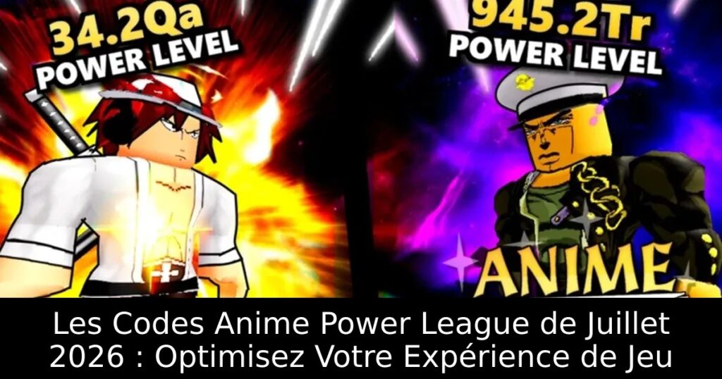 Les Codes Anime Power League de Juillet 2026 : Optimisez Votre Expérience de Jeu