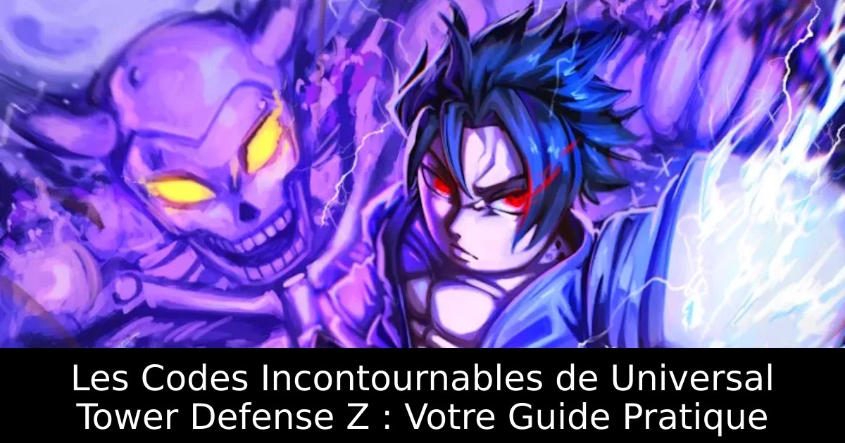 Les Codes Incontournables de Universal Tower Defense Z : Votre Guide Pratique