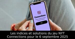 Les indices et solutions du jeu NYT Connections pour le 6 septembre 2025