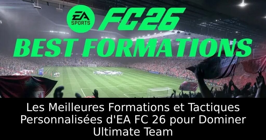 Les Meilleures Formations et Tactiques Personnalisées d&rsquo;EA FC 26 pour Dominer Ultimate Team