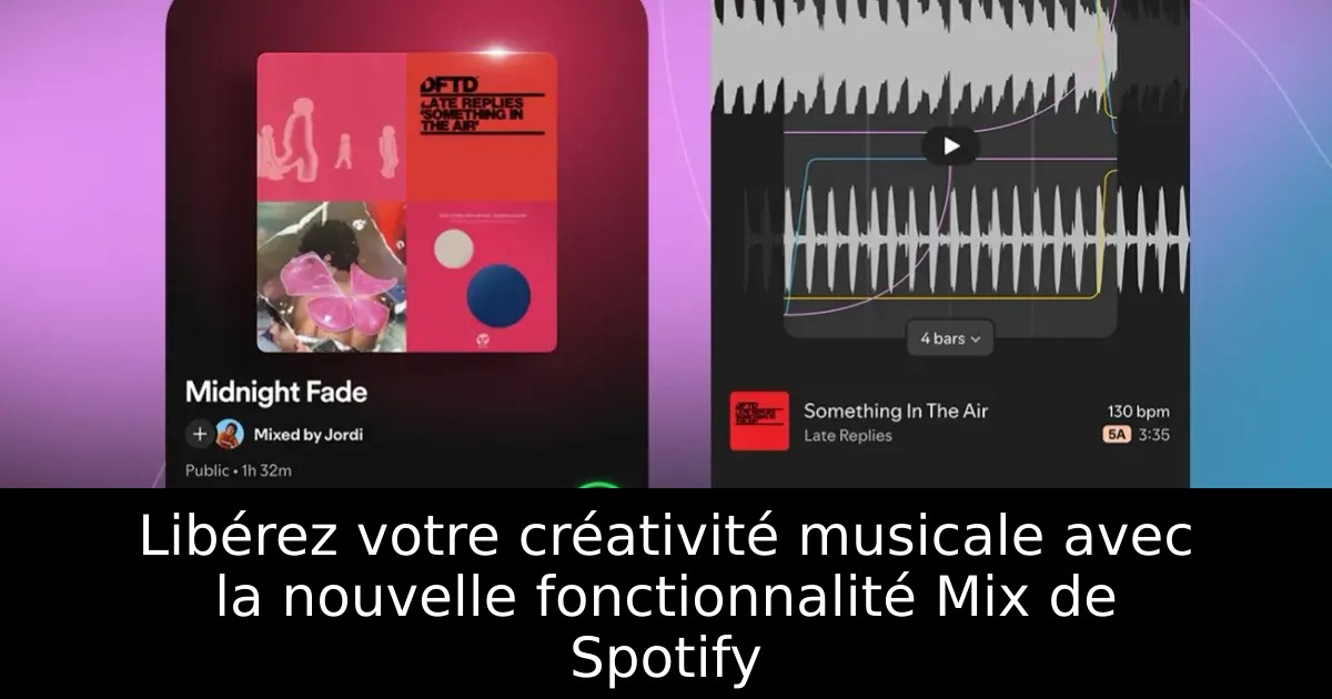 Libérez votre créativité musicale avec la nouvelle fonctionnalité Mix de Spotify
