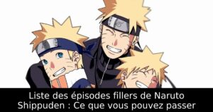 Liste des épisodes fillers de Naruto Shippuden : Ce que vous pouvez passer