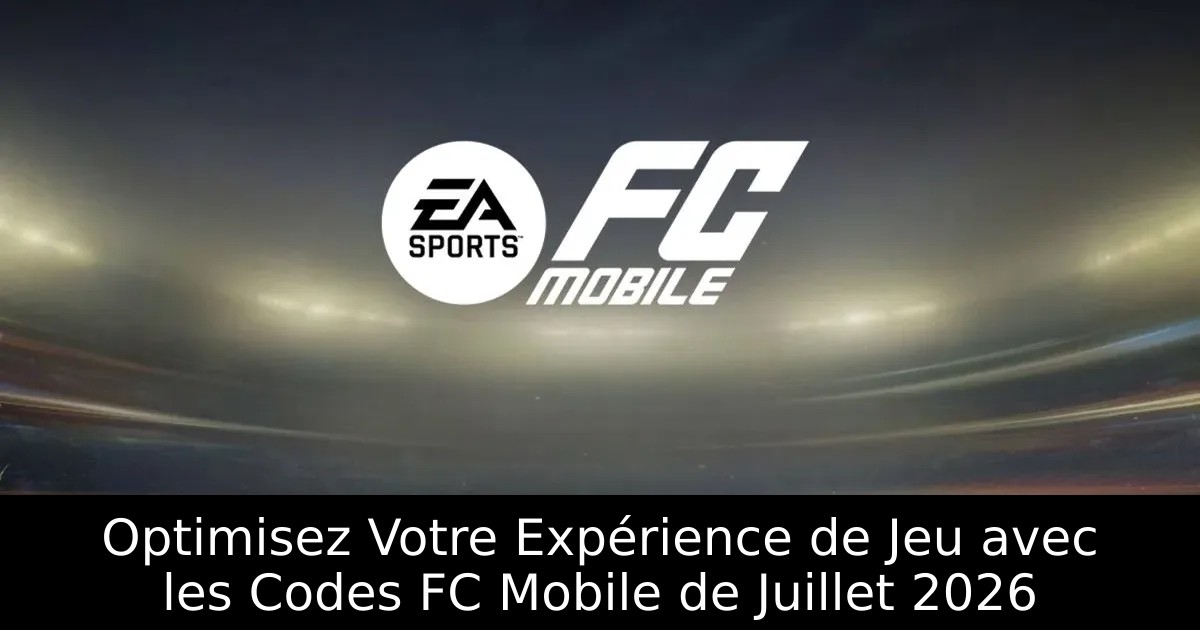 Optimisez Votre Expérience de Jeu avec les Codes FC Mobile de Juillet 2026