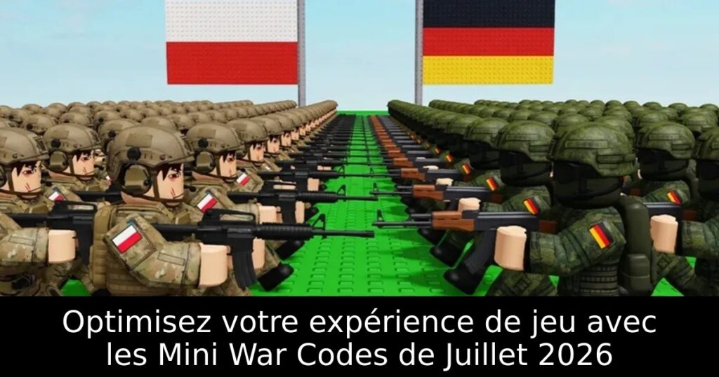 Optimisez votre expérience de jeu avec les Mini War Codes de Juillet 2026