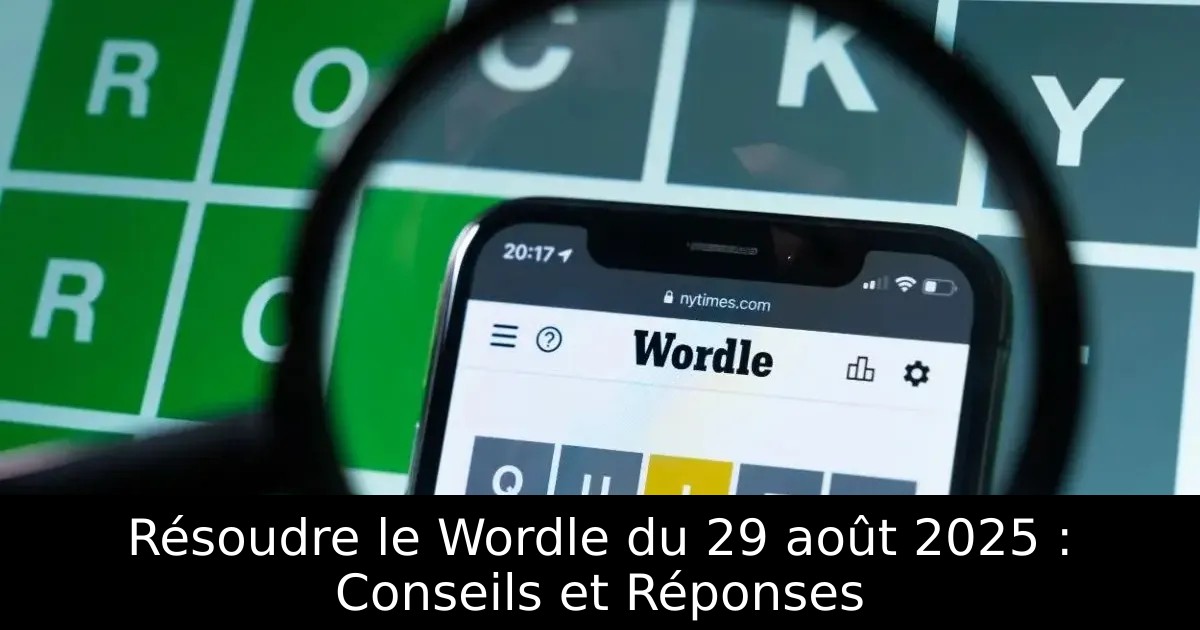 Résoudre le Wordle du 29 août 2025 : Conseils et Réponses