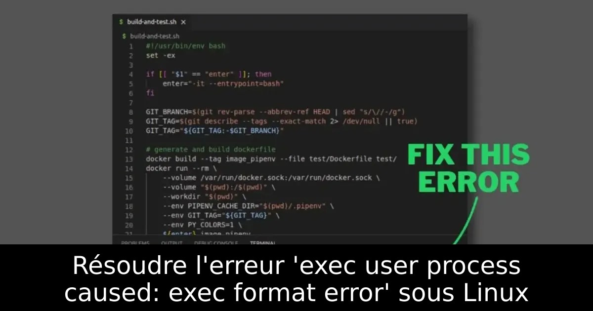 Résoudre l&rsquo;erreur &lsquo;exec user process caused: exec format error&rsquo; sous Linux
