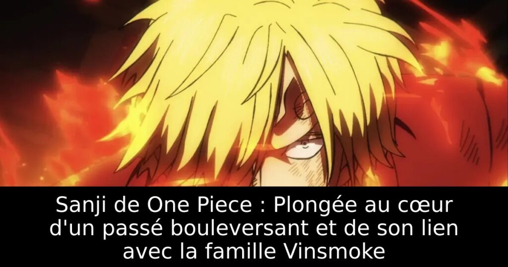 Sanji de One Piece : Plongée au cœur d&rsquo;un passé bouleversant et de son lien avec la famille Vinsmoke