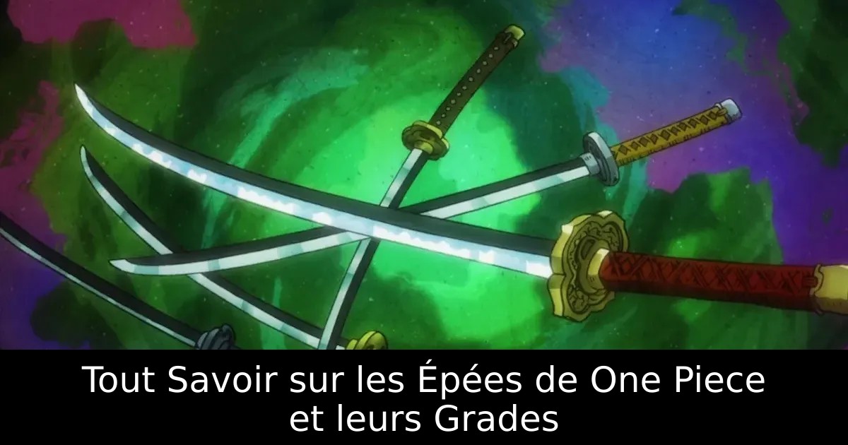 Tout Savoir sur les Épées de One Piece et leurs Grades