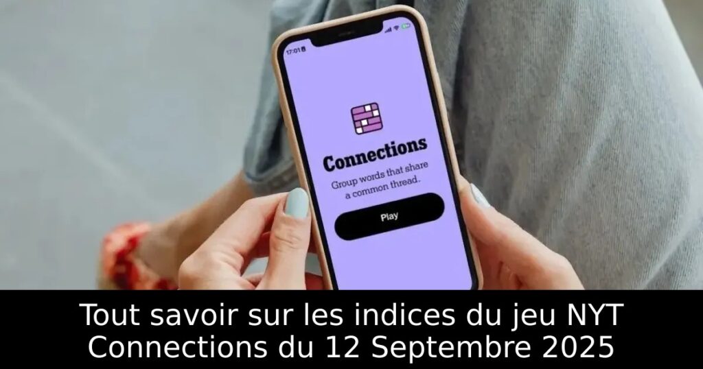 Tout savoir sur les indices du jeu NYT Connections du 12 Septembre 2025