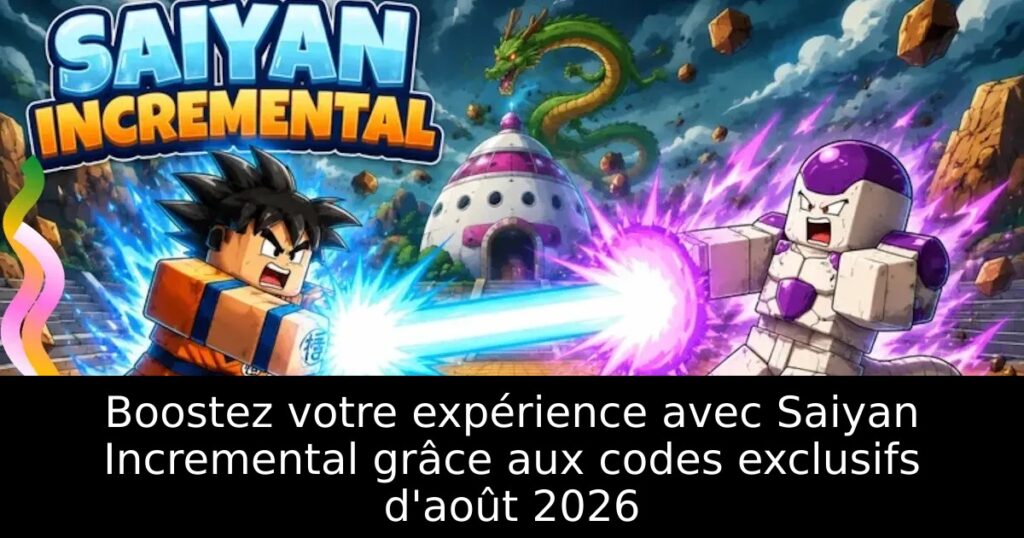 Boostez votre expérience avec Saiyan Incremental grâce aux codes exclusifs d&rsquo;août 2026