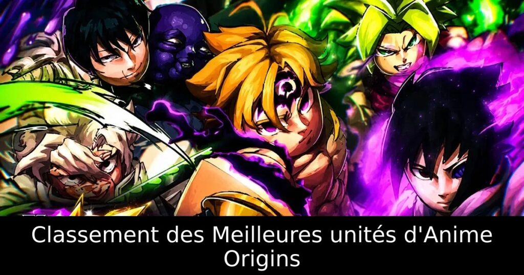Classement des Meilleures unités d&rsquo;Anime Origins