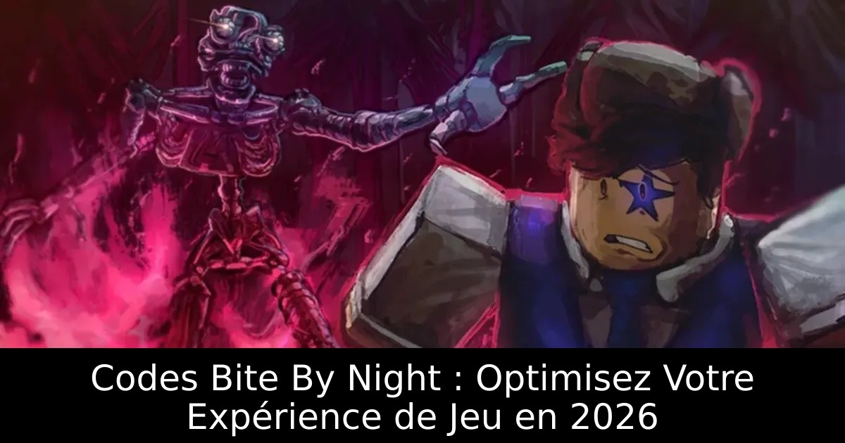 Codes Bite By Night : Optimisez Votre Expérience de Jeu en 2026