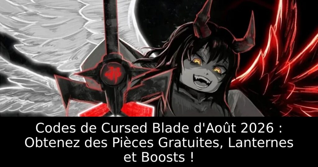Codes de Cursed Blade d&rsquo;Août 2026 : Obtenez des Pièces Gratuites, Lanternes et Boosts !