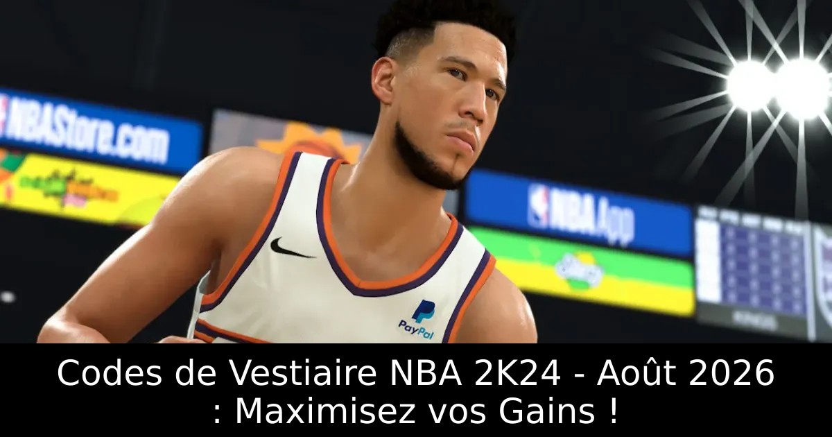 Codes de Vestiaire NBA 2K24 – Août 2026 : Maximisez vos Gains !