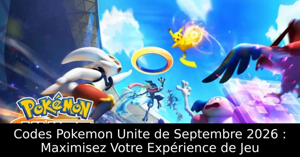 Codes Pokemon Unite de Septembre 2026 : Maximisez Votre Expérience de Jeu