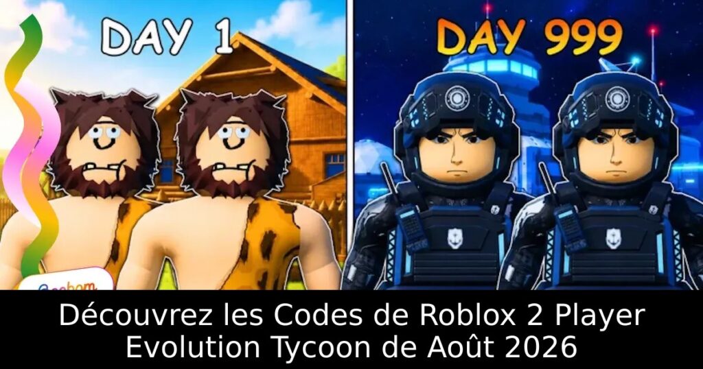 Découvrez les Codes de Roblox 2 Player Evolution Tycoon de Août 2026