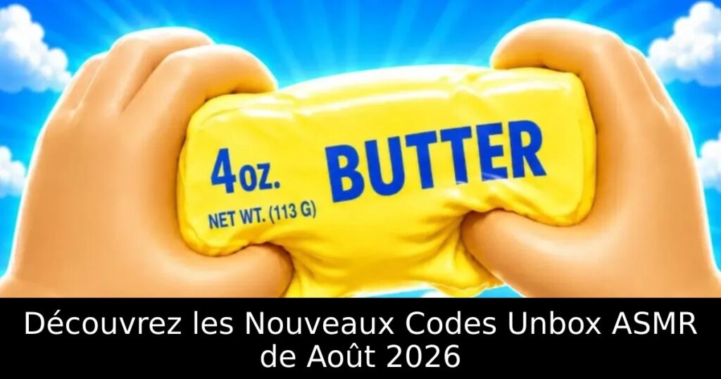 Découvrez les Nouveaux Codes Unbox ASMR de Août 2026