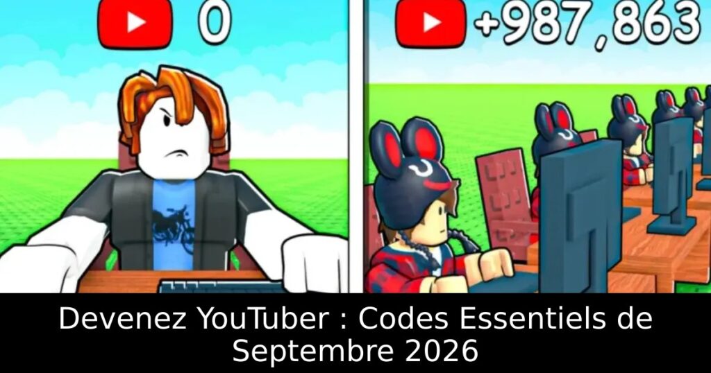 Devenez YouTuber : Codes Essentiels de Septembre 2026