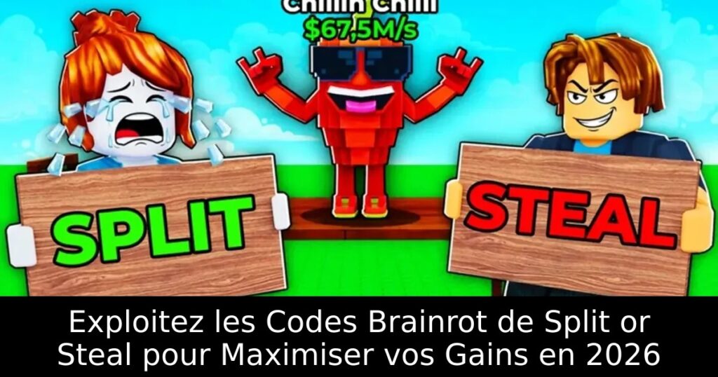 Exploitez les Codes Brainrot de Split or Steal pour Maximiser vos Gains en 2026
