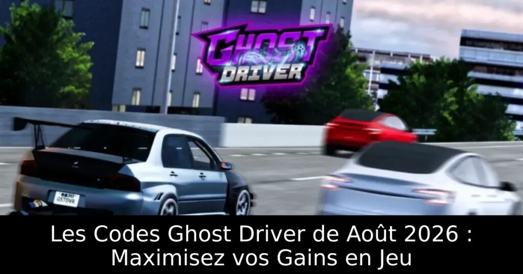 Les Codes Ghost Driver de Août 2026 : Maximisez vos Gains en Jeu